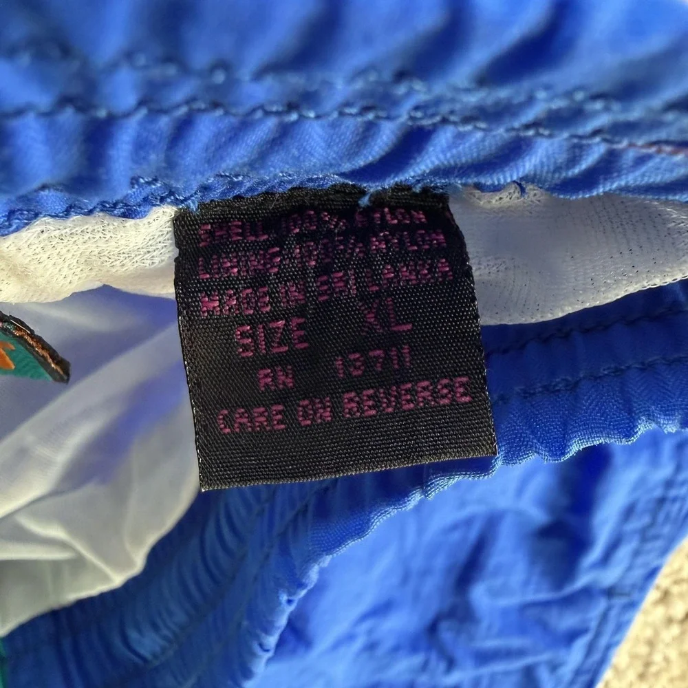 Vintage Express Surf Swim Shorts Mens XL Blue Teal Colorblock Mesh Lined Trunks